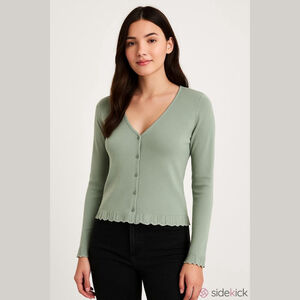 Express Women's Green Cardigan Sweater Size M